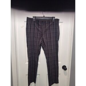 A New Day Women's Size‎ 16 Black Window Pane Plaid Side Zip Skinny Pants
